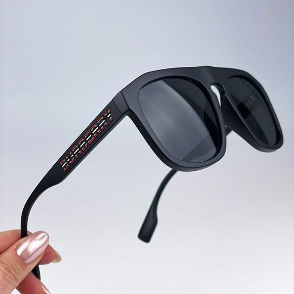Burberry BE4396U 346487 Sunglasses Matte Black Dark Grey Square Unisex main image 6